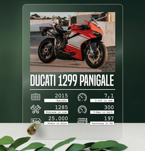 Personalized Motorrad Quartett - Acryl Geschenk für Motorrad Fans & Biker
