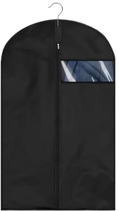 Kleidersack Lang,Hochzeitskleid Kleidersack 60 x 100 cm,Premium Kleidersack,Faltbar Kleidersack Anzug,für Brautkleider Abendkleider Lange Mäntel,Anzüge Kleider (1 Pack, Schwarz)