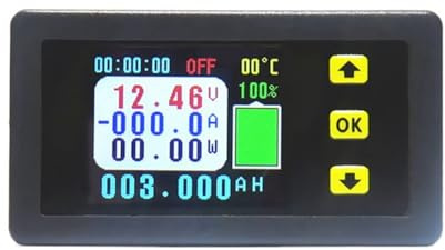 Rensimote VA7510S Voltage and Current Meter,100A 6-75V/0V-120V DC Ammeter Voltmeter Monitor Output Battery Charge and Discharge