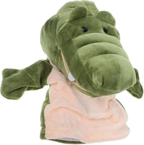 Voarge Handpuppen Krokodil Plüschtier Zoo Alligatorpuppen Weiche Plüschhandpuppen Zum Geschichtenerzählen Unterrichten Vorschul-Rollenspielspielzeug