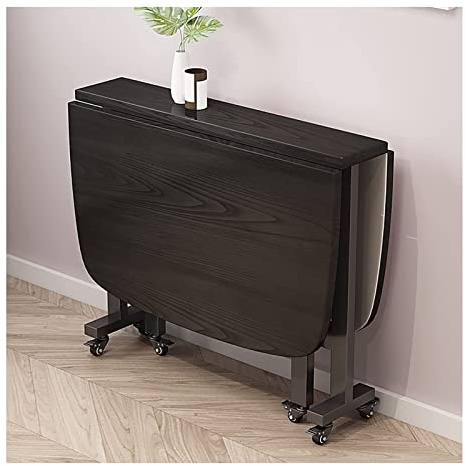 Tavolo pieghevole versatile con 6 ruote, tavolo da cucina rotondo per 4-8 persone, robusto telaio in metallo e piano spesso, perfetto per casa ed eventi