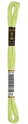 Anchor Sticktwist 4635000-00253 limonengrün Stickgarn, 100 % Baumwolle