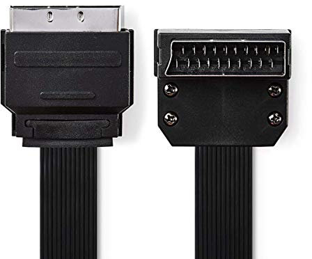 Valueline SCART 80-1.5 Scartkabel 90° abgewinkelt flach 1,50m