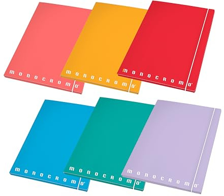 Pigna, Cartella portadocumenti con elastico MONOCROMO THE ORIGINAL, dorso 1,2, formato 26x35,5 cm., pacco da 6 pezzi
