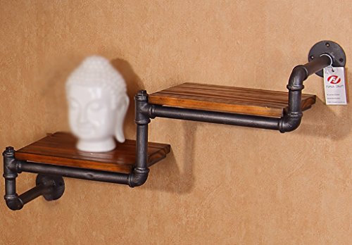 GJbgj Wandhalterung Regal LOFT to Do The Old Wasserpfeife Shelf Iron Wall Display Rack Regal Rack Rack Ecke Rack Industrie Retro Wandregale (größe : 78 * 42cm)