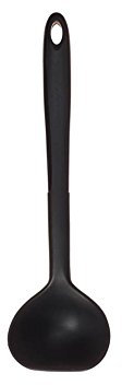 Kochblume Schöpfkelle S | Premium-Silikon | Hitzebeständig | Spülmaschinenfest | 26cm | Farbe: anthrazit