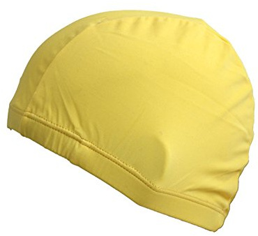 Hustar Stretch Stoff Badehaube Schwimmhaube Bademütze Schwimmkappe Badekappe für Erwachsene Jugendliche Gelb