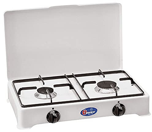 FORNELLO DA TAVOLO PARKER 2 FUOCHI ALIMENTAZIONE GAS GPL (GAS NELLE BOMBOLE) USO ESTERNO - MADE IN ITALY