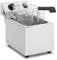 Royal Catering Freidora Electrica Profesional Para Hostelería RCEF 08EB (8 Litros, Potencia 3.200 Watt, Temperatura: 50 – 200 °C, Zona Fría, Tapa Incluida), Acero inoxidable Metálico
