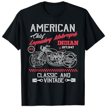 Vintage American Motorcycle Indian Old Biker T-Shirt T-Shirt