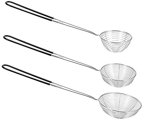 Falygda 3-Piece Round Hot Pot Strainer- Steel Asian - Spider Skimming Spoon Set, Mesh Spoon