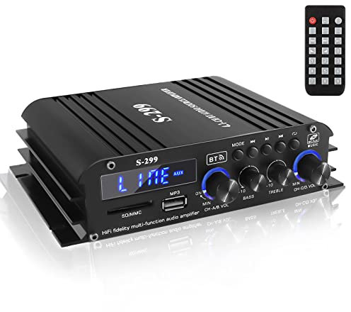 Etlephe 4.1 Kanal 1600W Mini Verstärker,Bluetooth 5.0 Verstärker 50Wx4 + aktiver Subwoofer, Hi-Fi Integrierter Lautsprecherverstärker Home Audio Empfangssystem,für Zuhause oder Ihr Auto