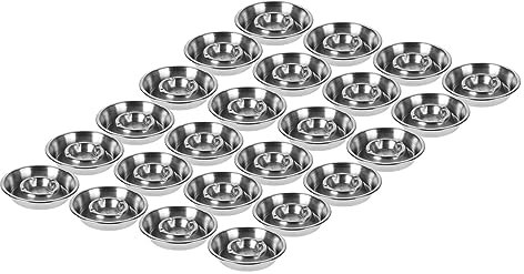 Metall Aschenbecher rund 13 cm - 24 Stück - Tisch Ascher für Außen und Innen - Tischaschenbecher elegant schlicht für Party Bar Gastronomie