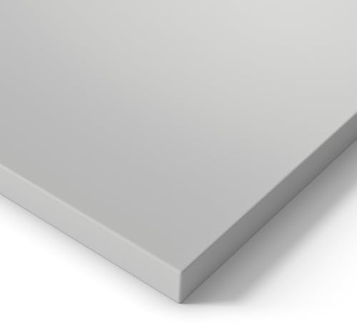 Ergotopia® Tischplatte Grau 120 cm, robuste Schreibtischplatte ideal für höhenverstellbare Schreibtische - Holzplatte gefertigt in Deutschland - 25 mm Bürotischplatte