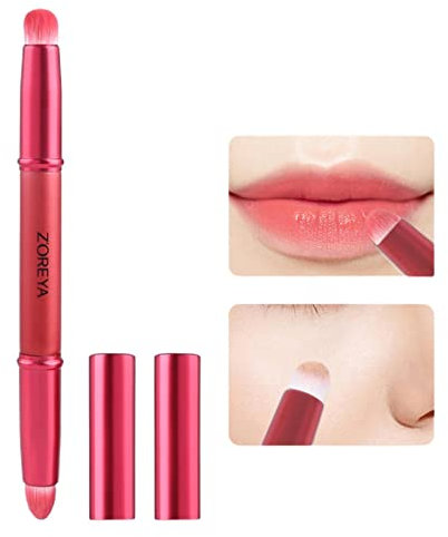 Lippenpinsel mit Kappe - Doppelseitiger Lippenpinsel Concealer-Pinsel | Reise-Make-up-Pinsel mit Deckel, Lidschatten-Grundierung, Make-up-Pinsel, Werkzeug-Applikatoren Rianpesn