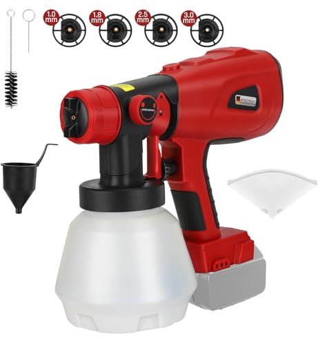 Paint Sprayer for Milwaukee 18V Battery, HVLP Spray Paint Gun with Brushless Motor and Copper Nozzle, 200W Cordless Paint Sprayer for Home Interior and Exterior, House Paint(Battery Not Included)