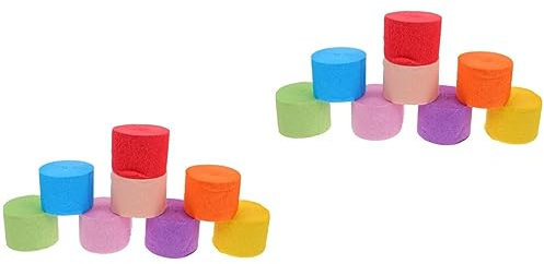 jojofuny 2 Sets Blumenkrepppapier Multifunktional Hochzeitskrepppapier-Streamer Zartes Dekoratives Papier Geburtstags-Streamer-Ornament 8 Rollen * 2