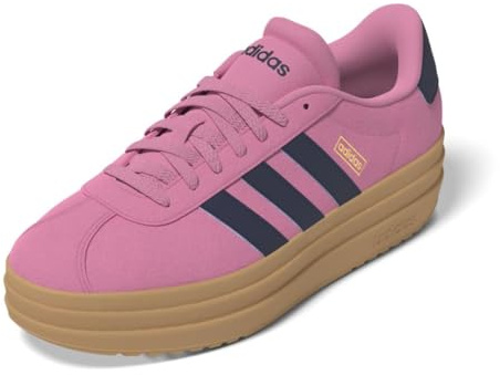 adidas Women's VL Court Bold Sportswear Shoes Bliss Pink/Dark Blue/Gold Metallic 5.5 Medium