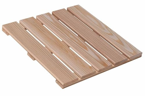 Mega Holz Holzfliesen-Set 2m² 12 Stück Holzfliesen 40x40 cm, Lärche 100% naturbelassene Echtholzfliese ideal für Garten Balkon und Terrasse Bodenfliese für Aussen