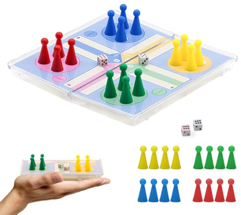 KOKOSUN Ludo Reise Set, 15×15cm, Magnetisches Faltbares Brettspiel, Traditionelles Klassisches Strategiespiel Set für die ganze Familie