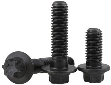 Flanschschrauben mit Innensechskant, Flanschschrau 20 Stück M5 M6 Torx-Flansch-Sechskantschrauben aus Kohlenstoffstahl der Güteklasse 12,9, Pflaumen-Außensechskantschraube, sechslappige Fachwerkkopfsc