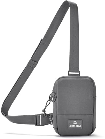 Johnny Urban Brusttasche Herren & Damen Grau - Arthur - Sling Bag mit verstellbarem Gurt für Freizeit, Festival, Urlaub - Umhängetasche mit Platz für Handy, Schlüssel, Geldbörse