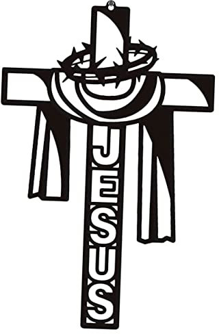 IMIKEYA Eisernes Kreuz Wanddekoration Dekoratives Metallkreuz Für Zuhause Schwarzes Wandkreuz Als Religiöses Ornament