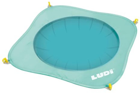 LUDI - Pop-Up-Pool - Für den Strand - Planschbecken zum Mitnehmen - Tragetasche und Befestigungsklammern - Einfach anzubringen und aufzubewahren - Ab 10 Monaten, Türkis