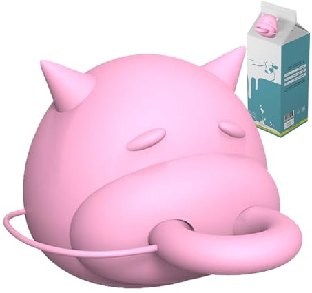 Milk Bottle Cap, Cow-Shaped Milk Carton Cap, Reusable Boxed Milk Diverter, 3D Printing Funny Pouring Milk Bottle Dispenser Lid for Kitchen