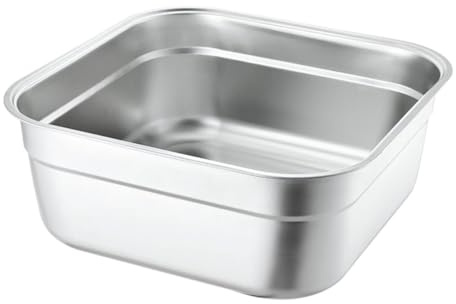 CIYODO Bacinella Quadrata Profonda in Acciaio Resistente Multiuso Per Lavaggio Verdure Frutta e Impasti Design Impilabile Con Rinforzo Capiente e Durevole