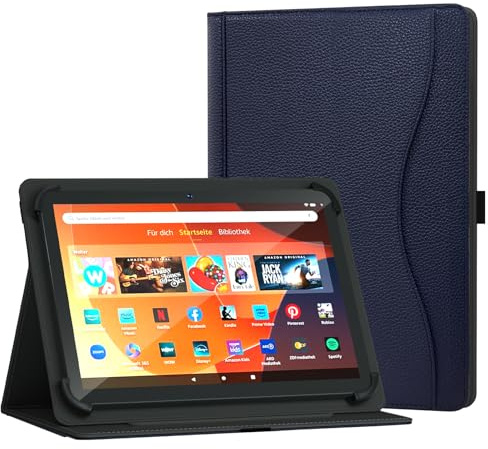XunyLyee Universelle 10 & 11-Zoll-Tablethülle für Android 15/16 Tablets | Hülle für 9,7-11-Zoll Android Tablets, Ständer mit mehreren Betrachtungswinkeln und Tasche, Dunkelblau