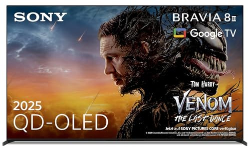 Sony BRAVIA 8 II 55 QD-OLED, K55XR8M25BP (2025), 4K HDR Smart TV, AI XR Processor, Acoustic Surface Audio+, Dolby Vision/Atmos, IMAX Enhanced, Apple AirPlay 2, Eco Dashboard, 5 year warranty.