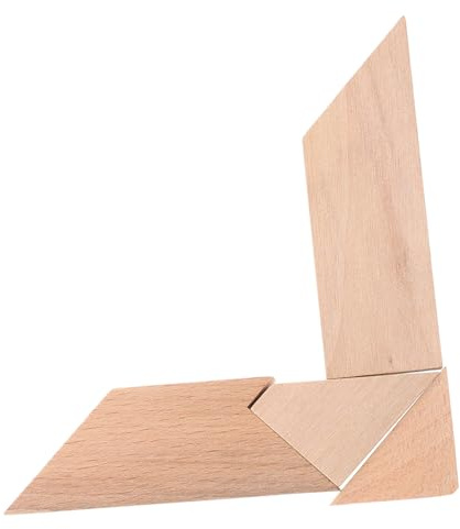 Mikinona 4 Stück Holz Puzzle T Form aus Buchenholz Teiliges Gehirntraining mit Glatten Kanten Vielseitiges Tangram Denkspiel für Erwachsene Pädagogisches Logikspielzeug Kreativität