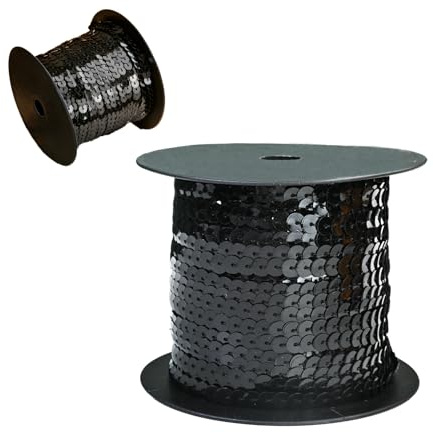 Rotolo di paillettes da 100 yards, 6 mm, con paillette colorate, bordo piatto con brillantini per fai da te, nastri con paillettes per decorare abiti, ornamento, fascia per abbigliamento da ballo