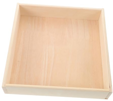 LRXIYODE Montessori Wooden Sand Tray and Indoor Sandbox for Kids, 25x25x6cm Square Sand Table with Storage Box, Educational Sensory Play for Child Development and Writing Practice