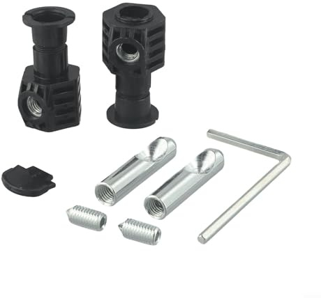 Lawnoval Set di bulloni di fissaggio per sedile WC, da appendere alla parete, accessori da bagno, coppia di bulloni di fissaggio placcati in zinco, cerniere superiori in acciaio inox (nero)