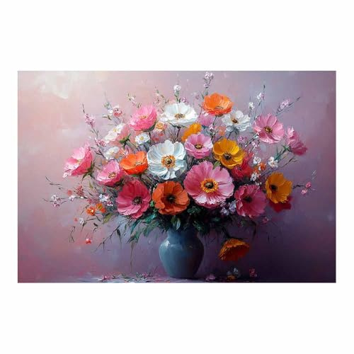 Generisch Wand Bilder Bilder Bunter Blumenstrauß Moderner Stil Geeignet FüR Wohnzimmer Schlafzimmer Esszimmer Und Andere RäUme(Hellrosa)-40x60cm1 Ungerahmt
