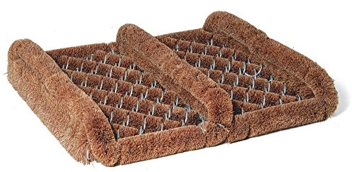 Redecker Kokos-Fußabtreter mit Seitenleisten, 30 x 35 cm, Braun, Rechteckig, Wasserfest, Rustikal, Fußmatte, Teppich