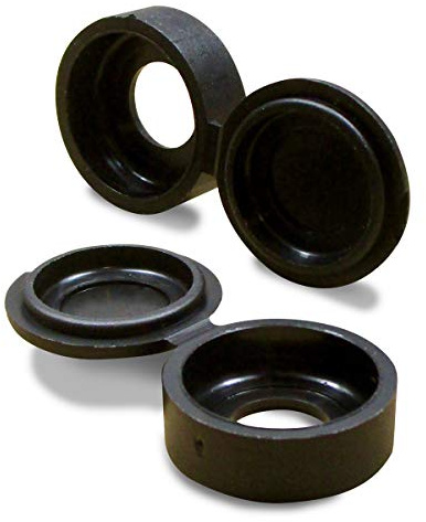 ajile - 4 Stücke - Schraubenkappe mit Klappdeckel für M3 / M4 Schraube - SCHWARZ - FAC104
