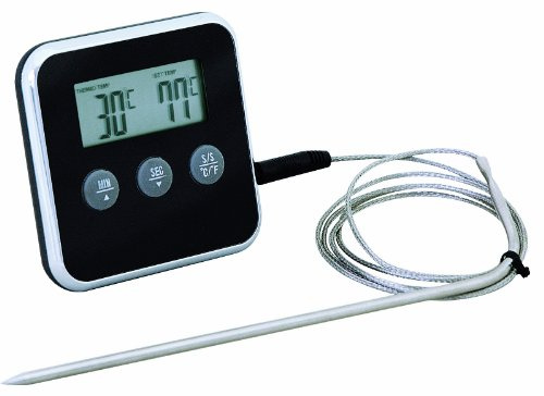 Eddingtons Digital Timer with Meat Thermometer, Black