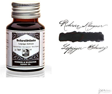 Rohrer & Klingner flaska reservoarpenna bläck – Leipsician svart – 50 ml