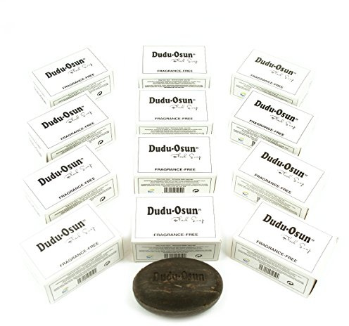12er Pack Dudu Osun Parfümfreie Schwarze Seife aus Afrika Original Black Soap Fragrance-free 12x150g