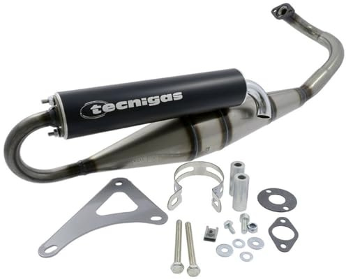 Auspuff TECNIGAS Next-R kompatibel mit Gilera Runner 50cc, Stalker, Storm | 50ccm/70ccm, Alu-Endschalldämpfer matt-schwarz; kompatibel mit Gilera Typhoon, X, Easy Moving; kompatibel mit Piaggio 50 2T