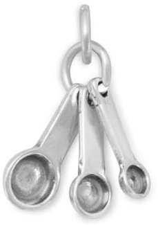 JewelryWeb 925 Sterling Silver Measuring Spoons Charm 17x6mm Pendant Necklace for Women