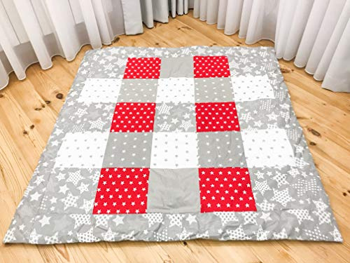 Krabbeldecke Patchwork Decke Spieldecke Babydecke 125x125 cm