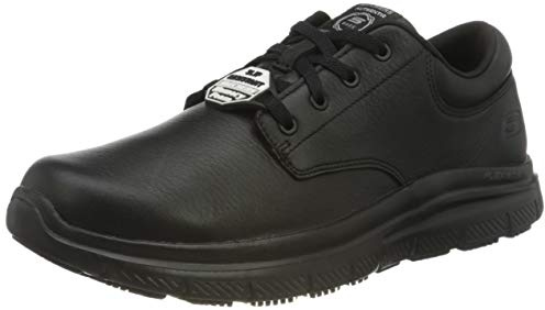 Skechers Men's Flex Advantage Slip Resistant Work Uniform Dress Shoe, Black, 8 UK