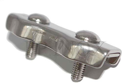 FP INOX Invernadero Cable Plano 2 Pernos para Ø 8 mm, Acero Inoxidable A4