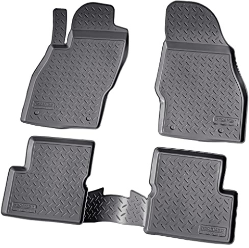 Recambo 3D Gummi Fußmatten kompatibel für OPEL Corsa D Corsa E | BJ 2006-2019 | Auto Gummimatten | Passgenau | mit Rand | schwarz