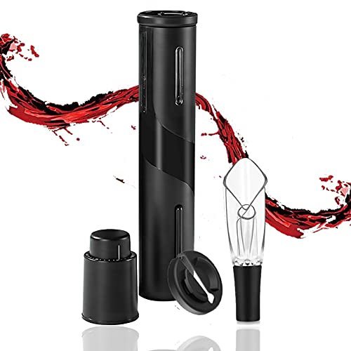 IraXpro Sacacorchos Electrico,Sacacorchos Profesional,Sacacorchos Vino,Abridor de Vino Electrico,Juego de Abridor de Botellas Eléctrico 4 en 1con Cortacápsulas,Vertedor,Tapón de Vino de Vacío