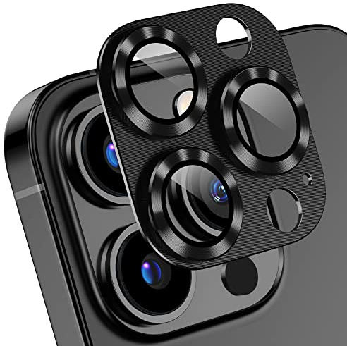 AFARER 2025 Neu [2 Pack] kompatibel mit iPhone 13 Pro/ 13 Pro Max Kamera Schutzfolie Linse Kameraschutz Metall gehärtet Glas Abdeckung Starke Haftung 9H Härtegrad kratzfeste -Schwarz | langlebig, Passform perfekt, ollständige Abdeckung, schnell und einfach anbringen, Kompatible Handyhüllen